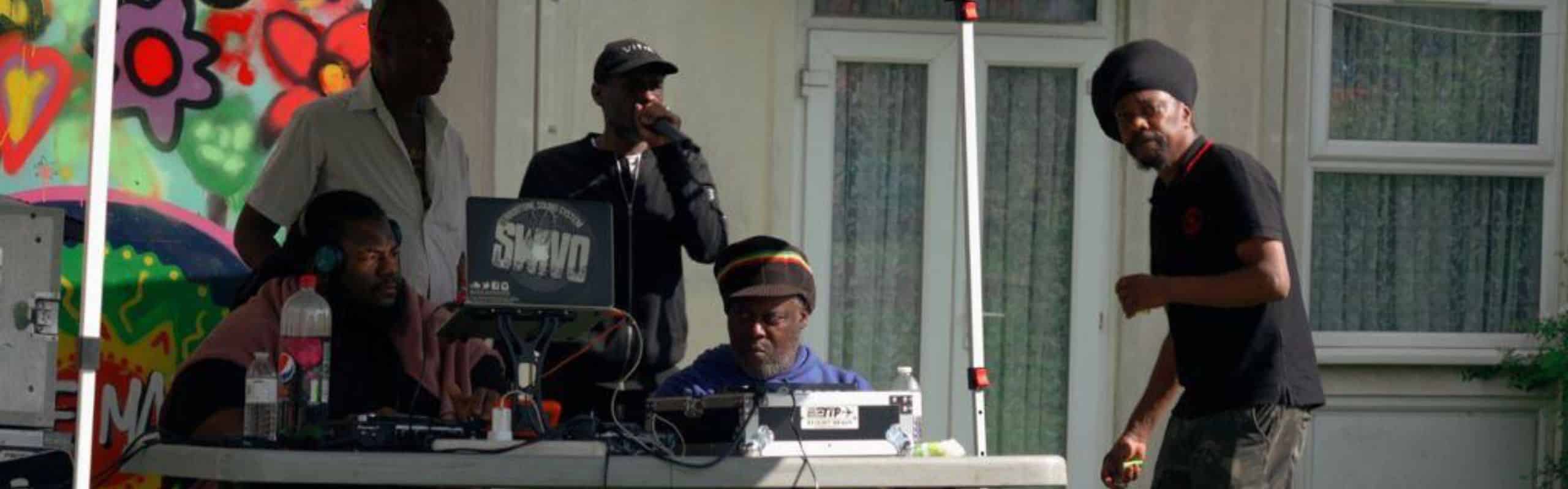 A group of people at the Sound System